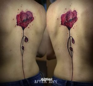 фото тату цветок Мак от 17.11.2017 №057 - tattoo flower mack - tattoo-photo.ru