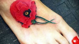 фото тату цветок Мак от 17.11.2017 №060 - tattoo flower mack - tattoo-photo.ru