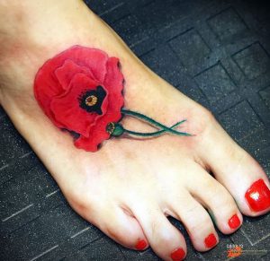 фото тату цветок Мак от 17.11.2017 №060 - tattoo flower mack - tattoo-photo.ru