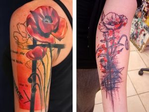 фото тату цветок Мак от 17.11.2017 №068 - tattoo flower mack - tattoo-photo.ru