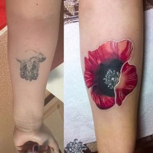 фото тату цветок Мак от 17.11.2017 №072 - tattoo flower mack - tattoo-photo.ru