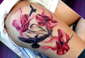 фото тату цветок Мак от 17.11.2017 №074 - tattoo flower mack - tattoo-photo.ru