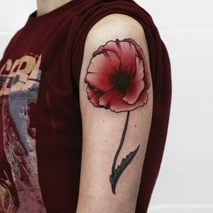 фото тату цветок Мак от 17.11.2017 №076 - tattoo flower mack - tattoo-photo.ru