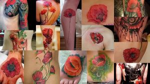 фото тату цветок Мак от 17.11.2017 №077 - tattoo flower mack - tattoo-photo.ru