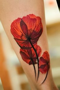 фото тату цветок Мак от 17.11.2017 №081 - tattoo flower mack - tattoo-photo.ru