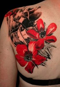 фото тату цветок Мак от 17.11.2017 №082 - tattoo flower mack - tattoo-photo.ru