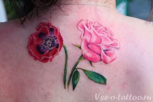 фото тату цветок Мак от 17.11.2017 №086 - tattoo flower mack - tattoo-photo.ru