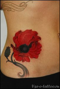 фото тату цветок Мак от 17.11.2017 №087 - tattoo flower mack - tattoo-photo.ru