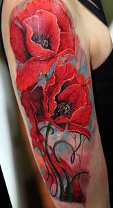 фото тату цветок Мак от 17.11.2017 №088 - tattoo flower mack - tattoo-photo.ru