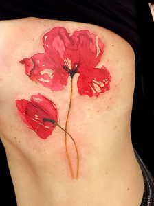фото тату цветок Мак от 17.11.2017 №089 - tattoo flower mack - tattoo-photo.ru