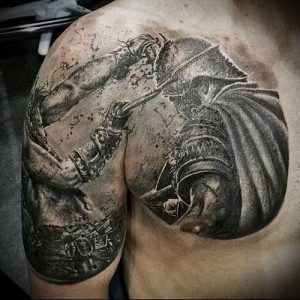 Гладиатор в татуировке для статьи про значение рисунка - 35
