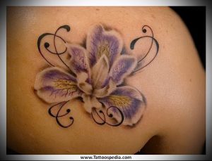 интересный вариант тату ирис на фото для статьи про значение - tatufoto.ru - 7