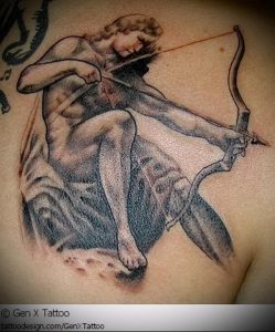 фото тату стрелец для статьи про значение символа в татуировке - 31