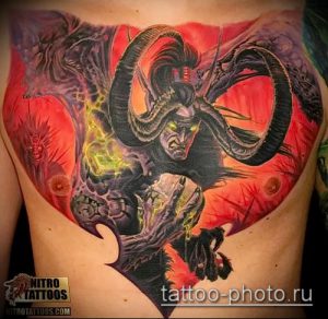 фото тату демон - значение - пример интересного рисунка тату - 020 tattoo-photo.ru
