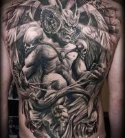 фото тату демон — значение — пример интересного рисунка тату — 026 tattoo-photo.ru