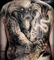 фото тату демон — значение — пример интересного рисунка тату — 035 tattoo-photo.ru