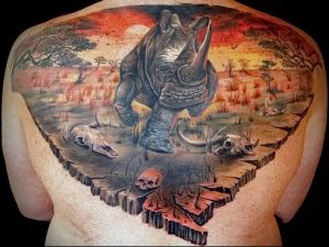 фото тату носорог (rhino tattoo) (значение) - пример рисунка - 030 tatufoto.com
