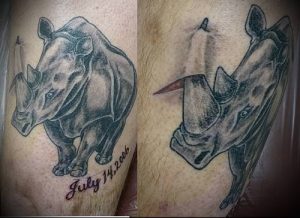 фото тату носорог (rhino tattoo) (значение) - пример рисунка - 031 tatufoto.com