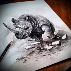 фото тату носорог (rhino tattoo) (значение) - пример рисунка - 005 tatufoto.com