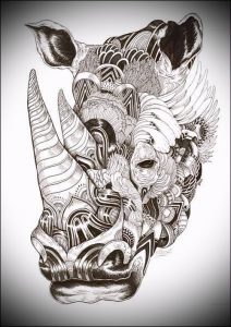 фото тату носорог (rhino tattoo) (значение) - пример рисунка - 008 tatufoto.com