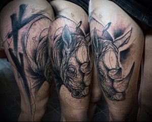 фото тату носорог (rhino tattoo) (значение) - пример рисунка - 015 tatufoto.com