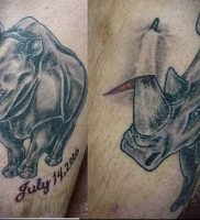 фото тату носорог (rhino tattoo) (значение) — пример рисунка — 031 tatufoto.com
