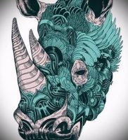 фото тату носорог (rhino tattoo) (значение) — пример рисунка — 035 tatufoto.com