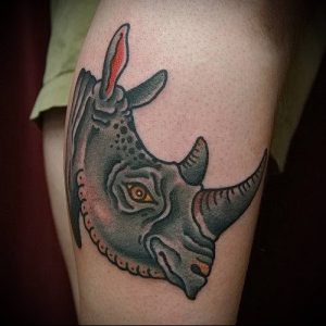 фото тату носорог (rhino tattoo) (значение) - пример рисунка - 045 tatufoto.com