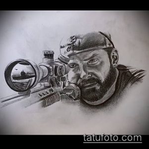 фото тату прицел (tattoo sniper scope) (значение) - пример рисунка - 009 tatufoto.com