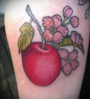 фото тату С ЯБЛОКОМ (Tattoo apple photo) (значение) — пример рисунка — 026 tatufoto.com