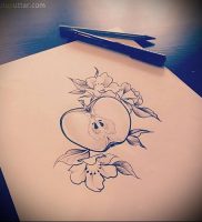фото тату С ЯБЛОКОМ (Tattoo apple photo) (значение) — пример рисунка — 027 tatufoto.com