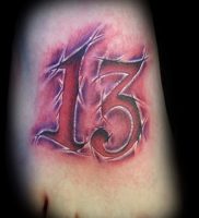 фото тату число 13 от 21.08.2017 №003 — Tattoo 13 — tattoo-photo.ru