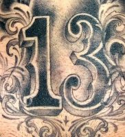 фото тату число 13 от 21.08.2017 №006 — Tattoo 13 — tattoo-photo.ru