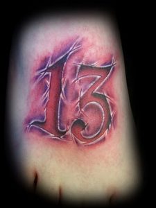 фото тату число 13 от 21.08.2017 №003 - Tattoo 13 - tattoo-photo.ru