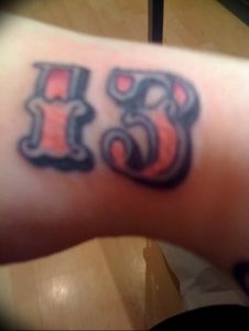 фото тату число 13 от 21.08.2017 №004 - Tattoo 13 - tattoo-photo.ru