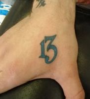 фото тату число 13 от 21.08.2017 №016 — Tattoo 13 — tattoo-photo.ru