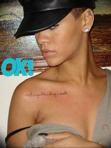 фото Тату Рианны от 30.09.2017 №050 - Rihanna Tattoo - tattoo-photo.ru