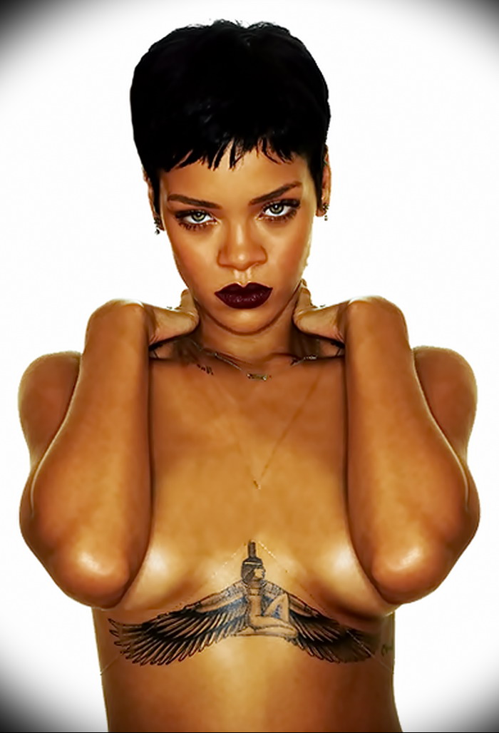 фото Тату Рианны от 30.09.2017 № 059 - Rihanna Tattoo - tattoo-photo.ru.