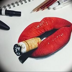 фото тату губы рисунок от 30.09.2017 №019 - tattoo lips drawing - tattoo-photo.ru