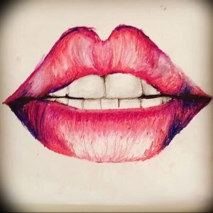 фото тату губы рисунок от 30.09.2017 №023 - tattoo lips drawing - tattoo-photo.ru