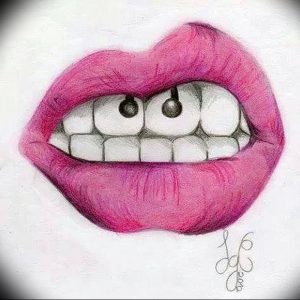 фото тату губы рисунок от 30.09.2017 №062 - tattoo lips drawing - tattoo-photo.ru