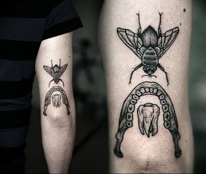 фото тату муха от 22.09.2017 №028 - Fly Tattoo - tattoo-photo.ru