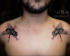 фото тату муха от 22.09.2017 №048 - Fly Tattoo - tattoo-photo.ru