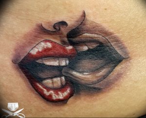 фото тату поцелуй от 22.09.2017 №018 - tattoo kiss - tattoo-photo.ru