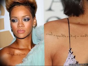 фото Тату Рианны от 30.09.2017 №026 - Rihanna Tattoo - tattoo-photo.ru