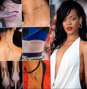 фото Тату Рианны от 30.09.2017 №046 - Rihanna Tattoo - tattoo-photo.ru