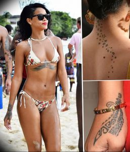 фото Тату Рианны от 30.09.2017 №048 - Rihanna Tattoo - tattoo-photo.ru