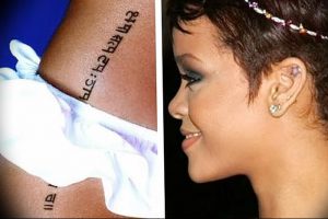 фото Тату Рианны от 30.09.2017 №052 - Rihanna Tattoo - tattoo-photo.ru