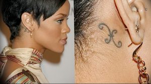 фото Тату Рианны от 30.09.2017 №054 - Rihanna Tattoo - tattoo-photo.ru