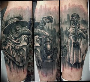 фото тату Чумной Доктор от 04.10.2017 №070 - tattoo Plague Doctor - tattoo-photo.ru 23523